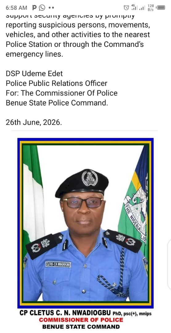 Police Apprehends 10 Suspects Over Killing Of MACBAN Chairman In Benue